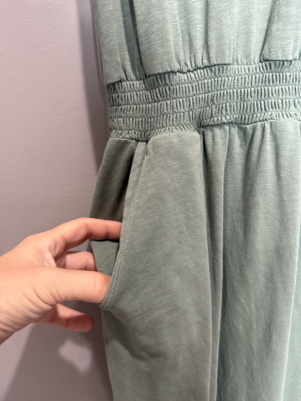 Aerie Everyday Track Jumpsuit in a soft sage green color size‎ medium - Picture 3 of 9